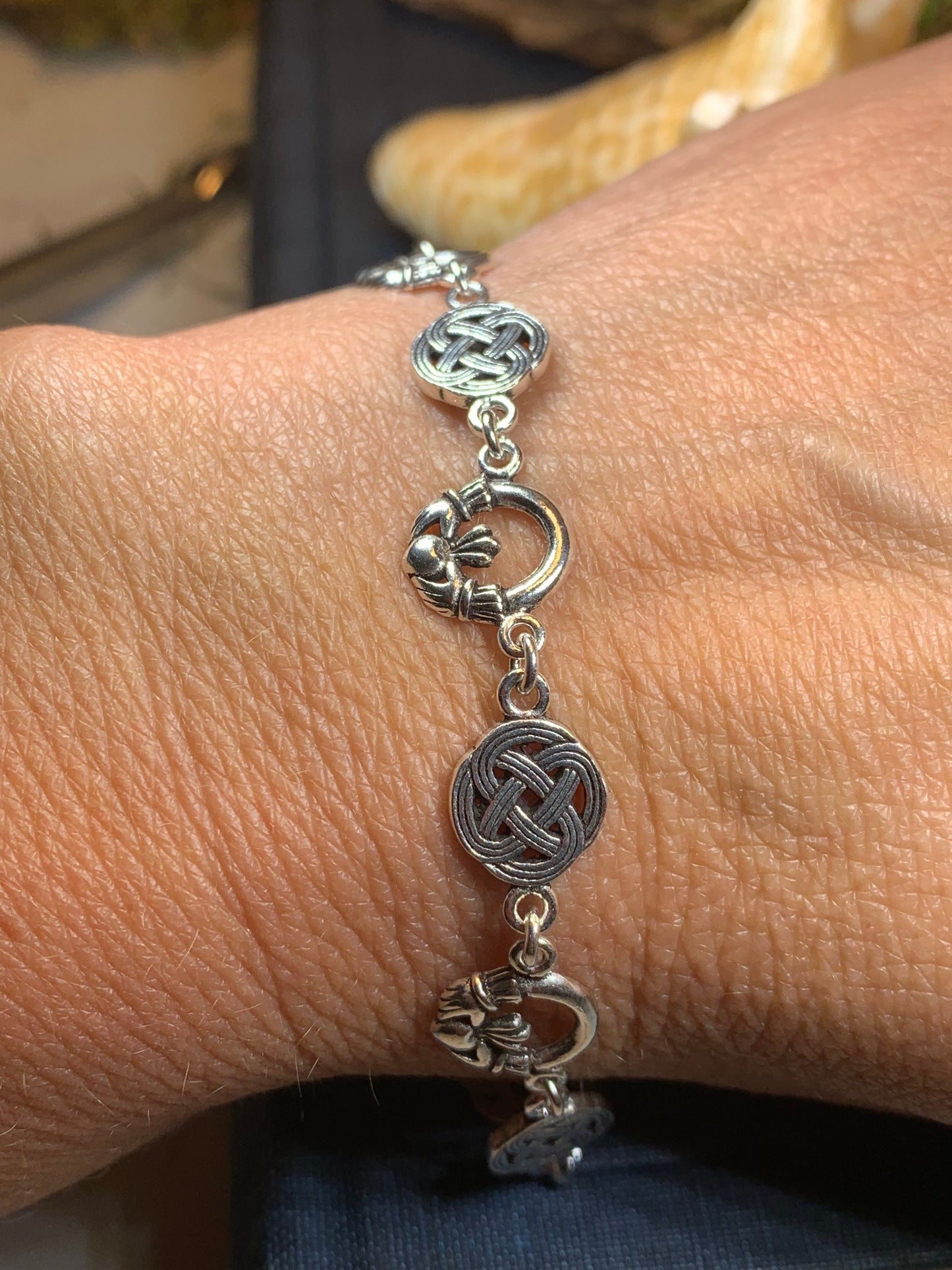 Neenah Claddagh Celtic Knot Bracelet in Sterling Silver — view 4