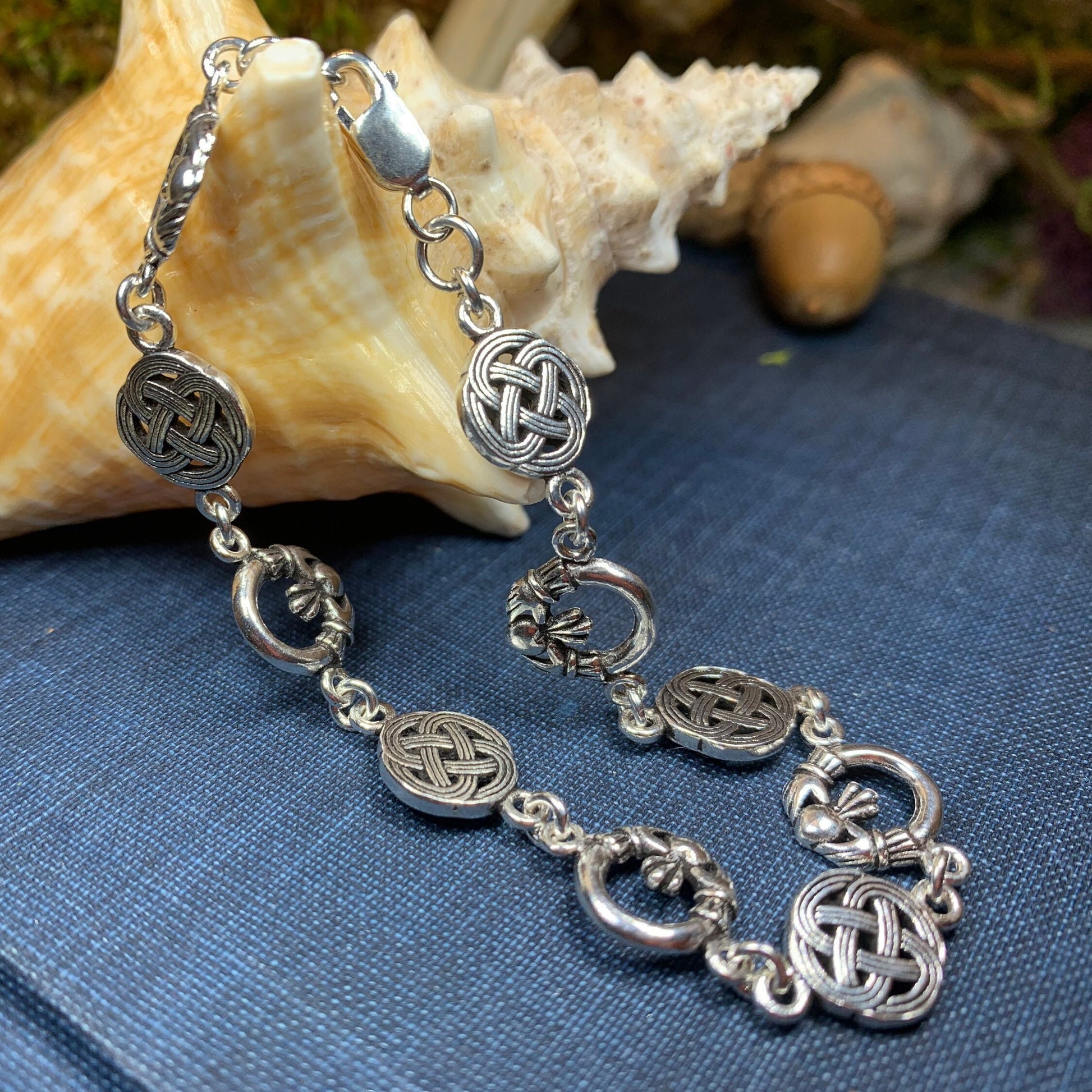 Neenah Claddagh Celtic Knot Bracelet in Sterling Silver — view 2