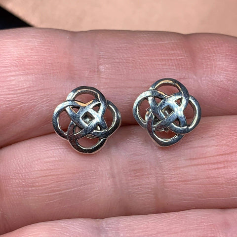 Load image into Gallery viewer, Celtic Knot Stud Earrings, Irish Jewelry, Celtic Jewelry, Anniversary Gift, Bridal Jewelry, Norse Jewelry, Yoga Jewelry, Wiccan Jewelry
