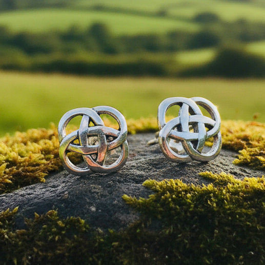 Celtic Knot Stud Earrings, Irish Jewelry, Celtic Jewelry, Anniversary Gift, Bridal Jewelry, Norse Jewelry, Yoga Jewelry, Wiccan Jewelry