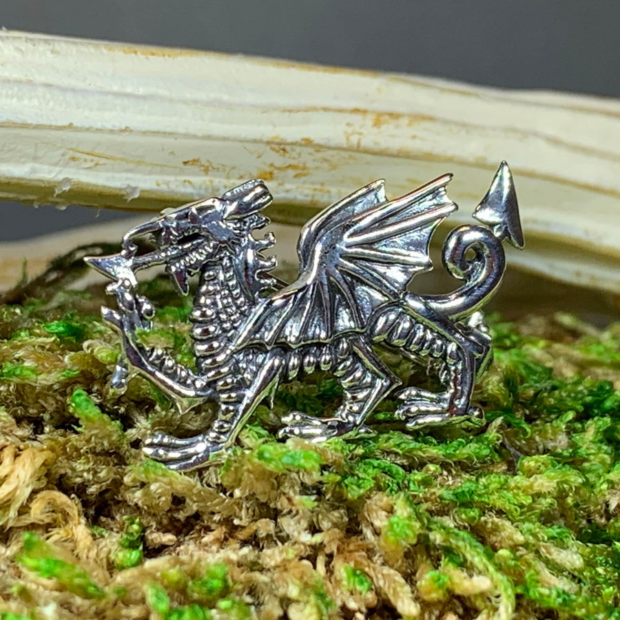 Welsh Dragon Brooch, Wales Jewelry, Celtic Pin, Lapel Pin, Grooms Gift, Celtic Wedding, Father's Day Gift, Celtic Pin, Pagan