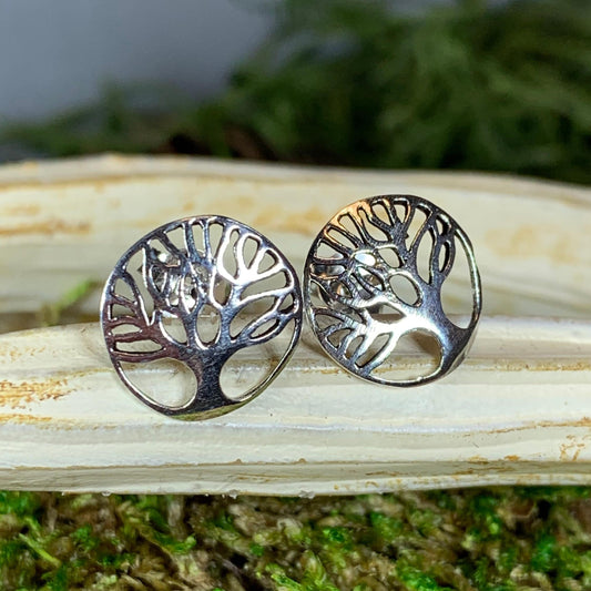 Tree of Life Stud Earrings, Tree Stud Earrings, Norse Jewelry, Wiccan Jewelry, Mom Gift, Sister Gift, Girlfriend Gift, Anniversary Gift