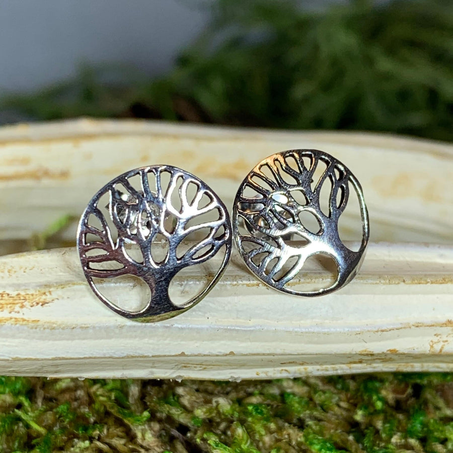 Tree of Life Stud Earrings, Tree Stud Earrings, Norse Jewelry, Wiccan Jewelry, Mom Gift, Sister Gift, Girlfriend Gift, Anniversary Gift