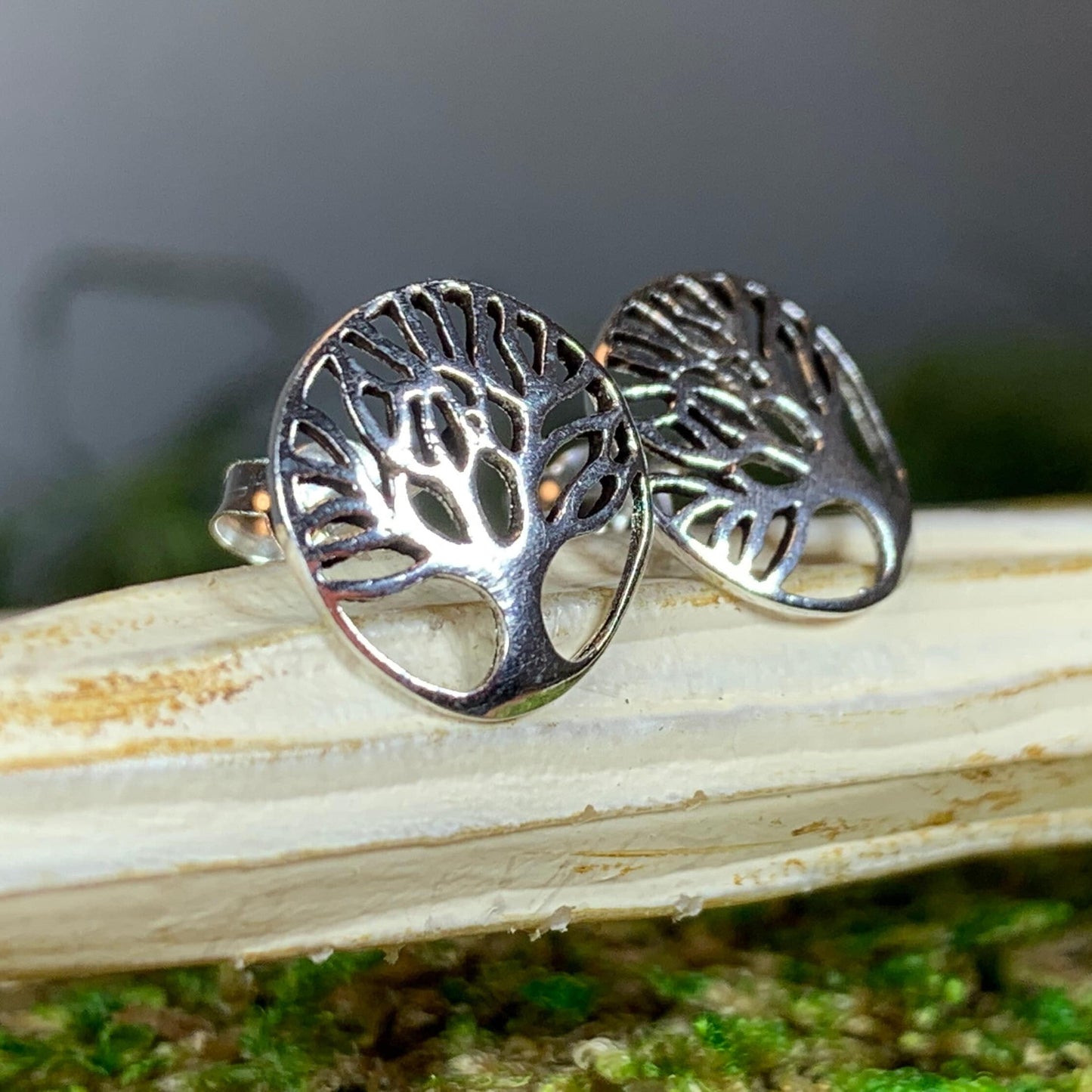 Tree of Life Stud Earrings, Tree Stud Earrings, Norse Jewelry, Wiccan Jewelry, Mom Gift, Sister Gift, Girlfriend Gift, Anniversary Gift