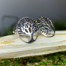 Load image into Gallery viewer, Tree of Life Stud Earrings, Tree Stud Earrings, Norse Jewelry, Wiccan Jewelry, Mom Gift, Sister Gift, Girlfriend Gift, Anniversary Gift
