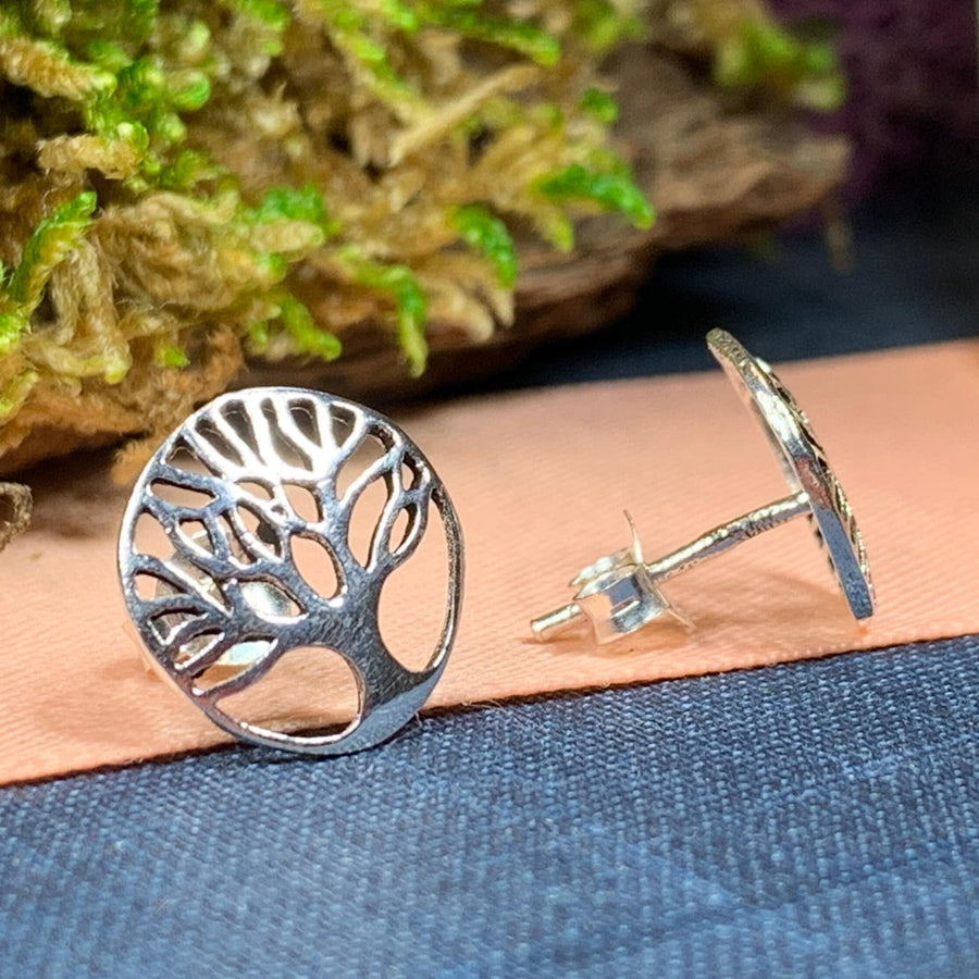 Tree of Life Stud Earrings, Tree Stud Earrings, Norse Jewelry, Wiccan Jewelry, Mom Gift, Sister Gift, Girlfriend Gift, Anniversary Gift