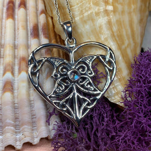 Heart Necklace, Celtic Knot Jewelry, Irish Jewelry, Celtic Jewelry, Scotland Jewelry, Bridal Jewelry, Trinity Knot Jewelry, Anniversary Gift