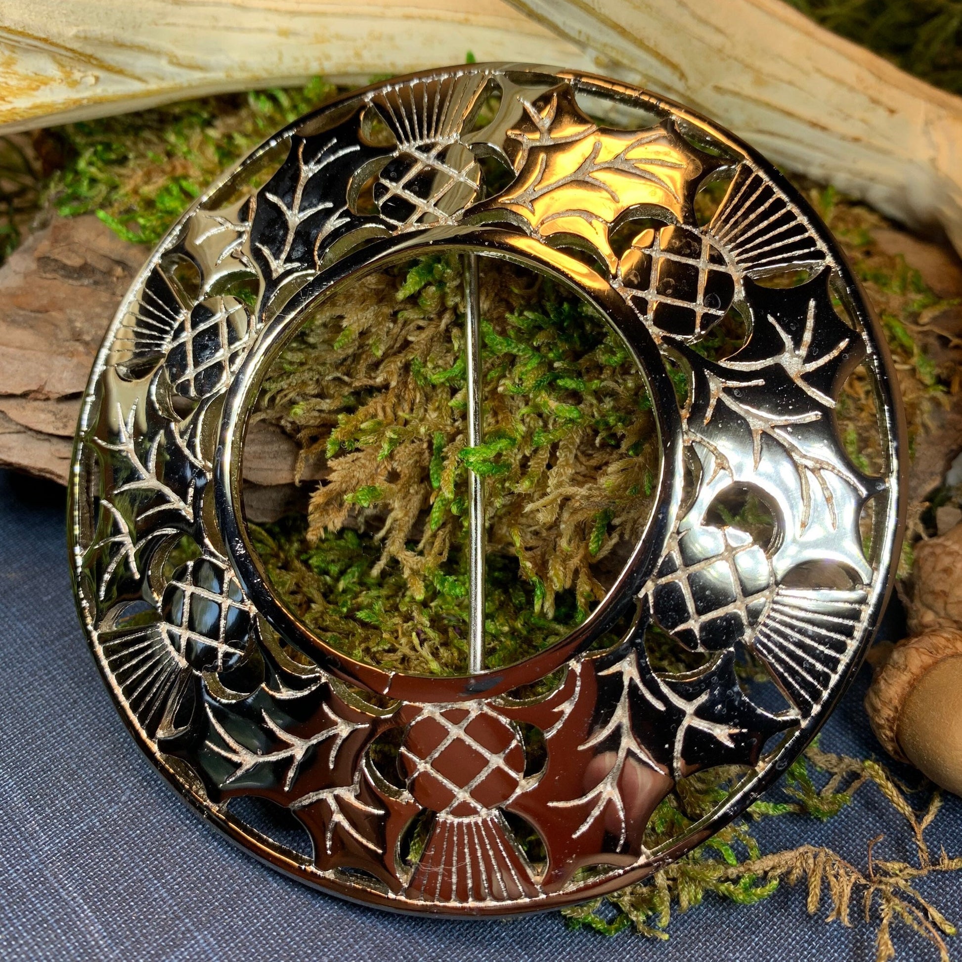 Thistle Brooch, Celtic Jewelry, Scottish Jewelry, Scotland Brooch, Celtic Brooch, Anniversary Gift, Celtic Pin, Extra Large Plaid Pin