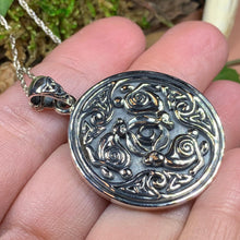 Load image into Gallery viewer, Rabbit Necklace, Triple Hare Necklace, Animal Jewelry, Nature Necklace, Celtic Jewelry, Hare Jewelry, Wiccan Jewelry, Goddess Pendant
