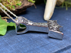 Thor&#39;s Hammer Necklace, Norse Necklace, Viking Jewelry, Dad Gift, Gift for Him, Celtic Jewelry, Mjöllnir Pendant, Anniversary Gift