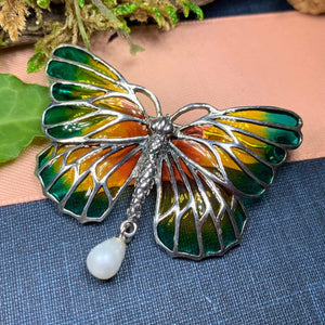 Butterfly Brooch, Nature Jewelry, Insect Jewelry, Butterfly Pin, Anniversary Gift, Celtic Jewelry, Mom Gift, Sister Gift, Graduation Gift