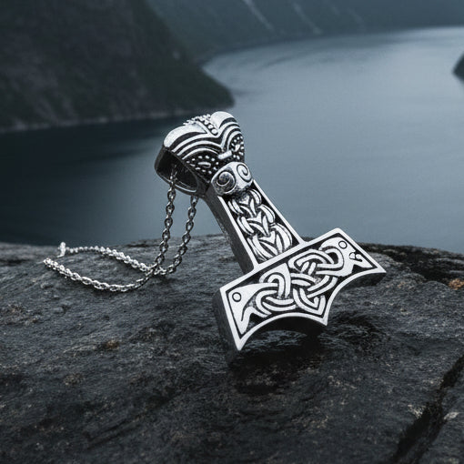 Thor's Hammer Necklace, Norse Necklace, Viking Jewelry, Dad Gift, Gift for Him, Celtic Jewelry, Mjöllnir Pendant, Anniversary Gift