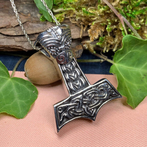 Thor's Hammer Necklace, Norse Necklace, Viking Jewelry, Dad Gift, Gift for Him, Celtic Jewelry, Mjöllnir Pendant, Anniversary Gift