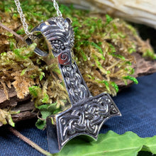 Load image into Gallery viewer, Thor&#39;s Hammer Necklace, Norse Necklace, Viking Jewelry, Dad Gift, Gift for Him, Celtic Jewelry, Mjöllnir Pendant, Anniversary Gift
