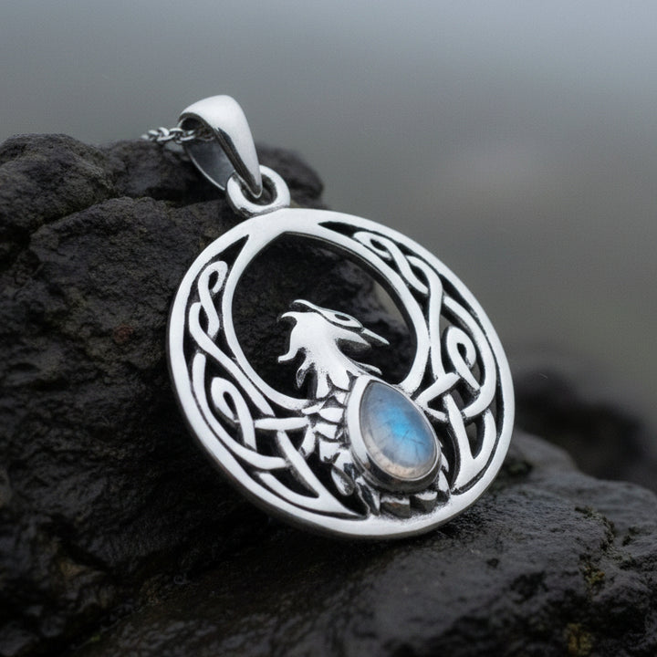 Phoenix Necklace, Celtic Jewelry, Bird Pendant, Firebird Jewelry, Silver Inspirational Gift, Pagan Jewelry, Viking Jewelry, Gothic Jewelry,
