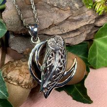 Load image into Gallery viewer, Owl Necklace, Celtic Jewelry, Bird Pendant, Nature Jewelry, Irish Jewelry, Pagan Jewelry, Mystical Jewelry, Gift for Her, Graduation Gift
