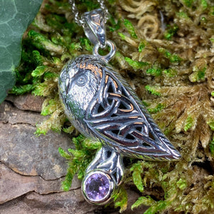Owl Necklace, Celtic Jewelry, Bird Pendant, Nature Jewelry, Forest Jewelry, Pagan Jewelry, Mystical Jewelry, Gift for Her, Graduation Gift