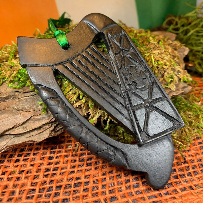 Irish Harp Ornament, Harp Turf Hanging Ornament, Christmas Tree Ornament, Ireland Gift, Irish Turf Gift, Housewarming Gift, New Home Gift