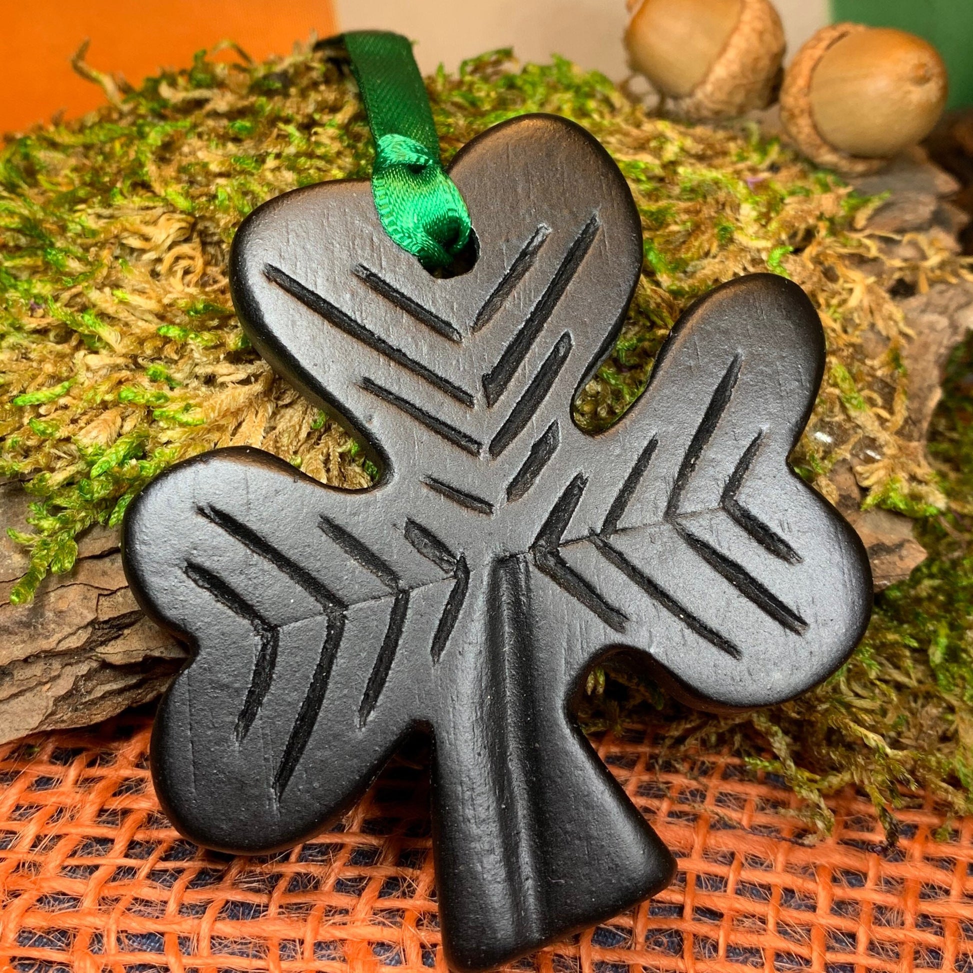 Shamrock Ornament, Turf Hanging Ornament, Christmas Tree Ornament, Ireland Gift, Irish Turf Gift, Housewarming Gift, New Home Gift