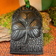 Load image into Gallery viewer, Shamrock Ornament, Turf Hanging Ornament, Christmas Tree Ornament, Ireland Shamrock Gift, Irish Turf Gift, Housewarming Gift, New Home Gift
