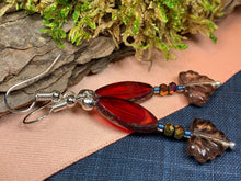 Load image into Gallery viewer, Celtic Autumn Earrings, Leaf Jewelry, Forest Jewelry, Beaded Earrings, Mom Gift, Sister Gift, Friendship Gift, Aunt Gift, Nature Jewelry
