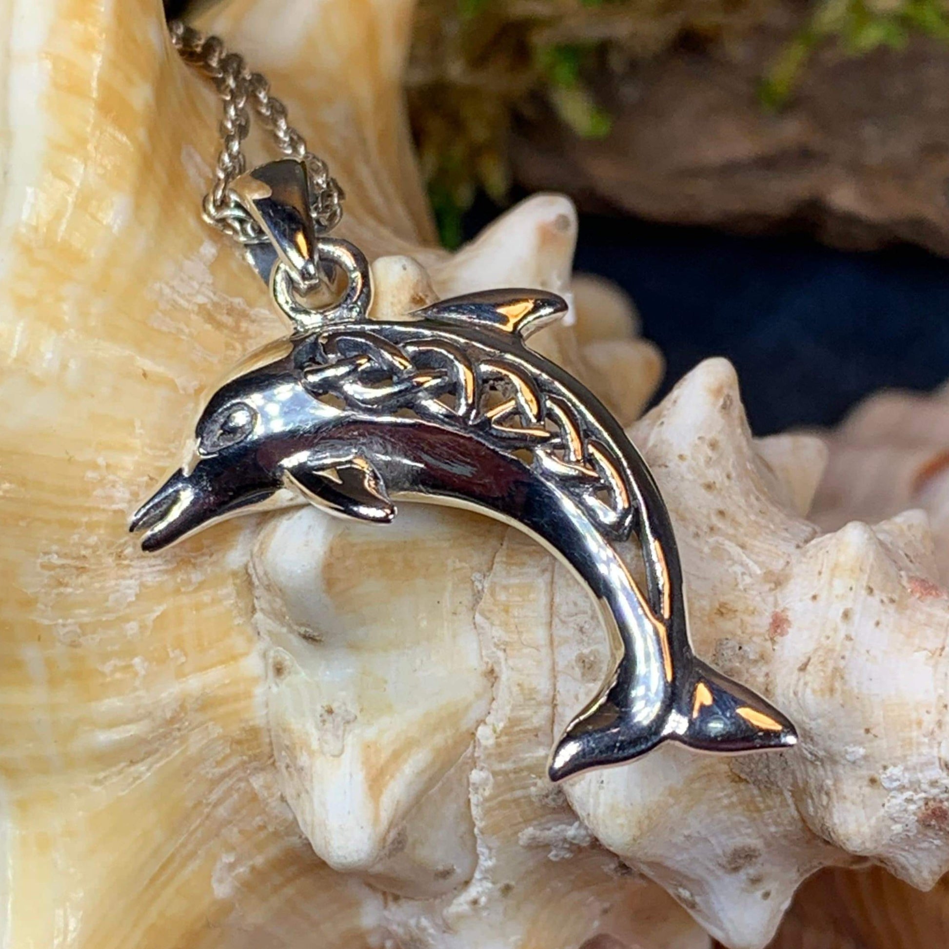 Dolphin Necklace, Celtic Jewelry, Irish Jewerly, Celtic Knot Jewelry, Beach Jewelry, Fish Necklace, Nautical Jewelry, Sea Jewelry, Mom Gift