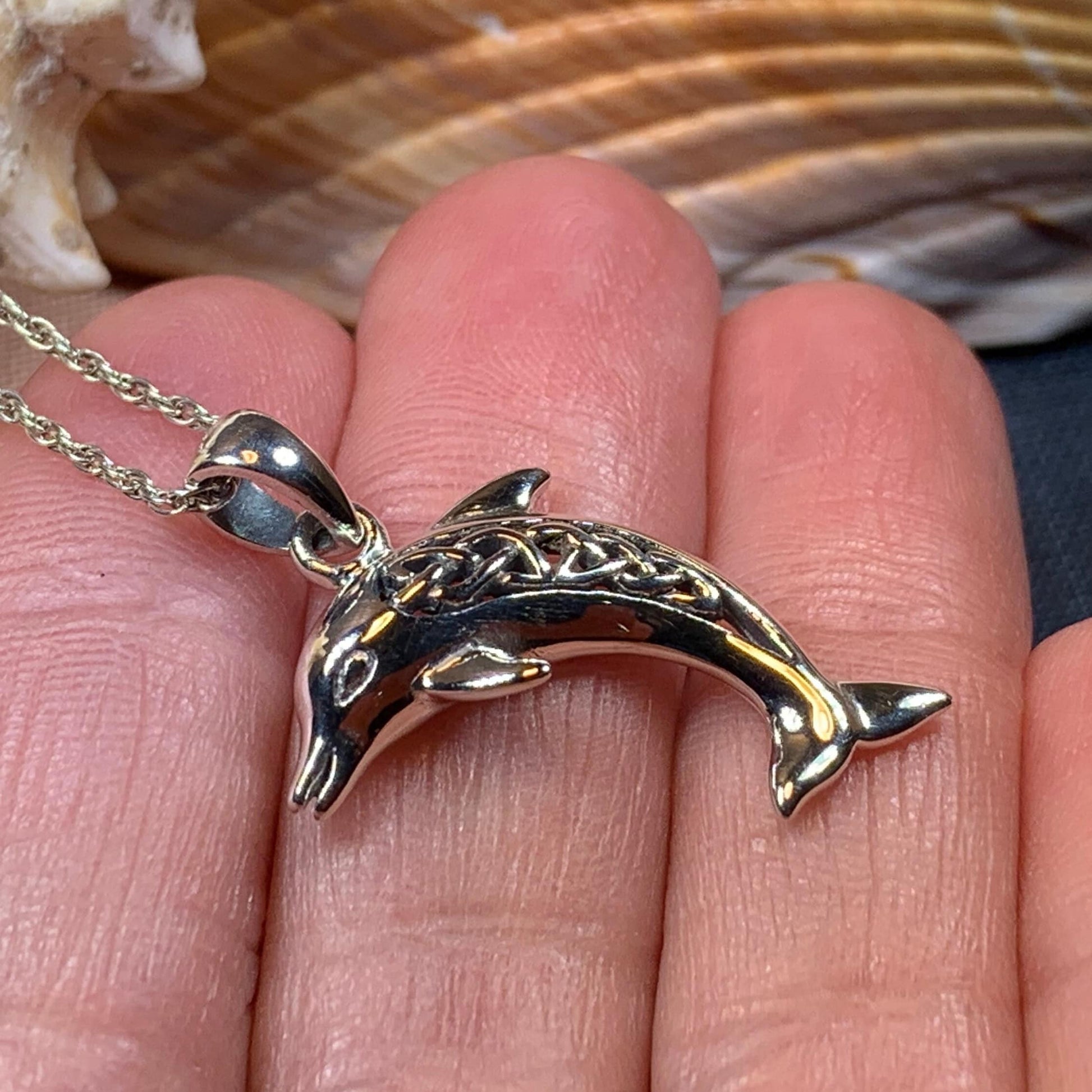 Dolphin Necklace, Celtic Jewelry, Irish Jewerly, Celtic Knot Jewelry, Beach Jewelry, Fish Necklace, Nautical Jewelry, Sea Jewelry, Mom Gift