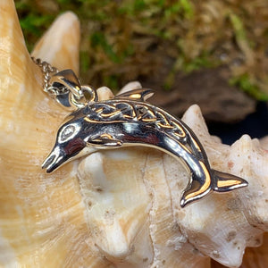 Dolphin Necklace, Celtic Jewelry, Irish Jewerly, Celtic Knot Jewelry, Beach Jewelry, Fish Necklace, Nautical Jewelry, Sea Jewelry, Mom Gift