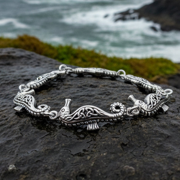 Celtic Seahorse Bracelet in Sterling Silver – Celtic Crystal