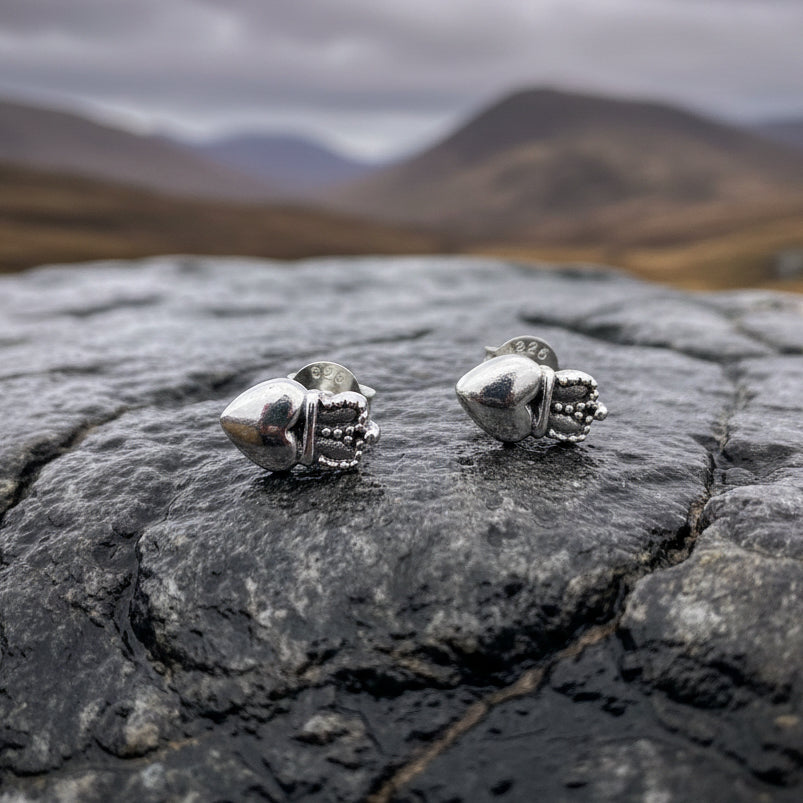 Claddagh Earrings, Luckenbooth Earrings, Irish Jewelry, Celtic Jewelry, Anniversary Gift, Bridal Jewelry, Heart Jewelry, Scotland Jewelry