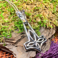 Load image into Gallery viewer, Thor&#39;s Hammer Necklace, Norse Necklace, Viking Jewelry, Dad Gift, Biker Jewelry, Celtic Jewelry, Mjöllnir Pendant, Anniversary Gift
