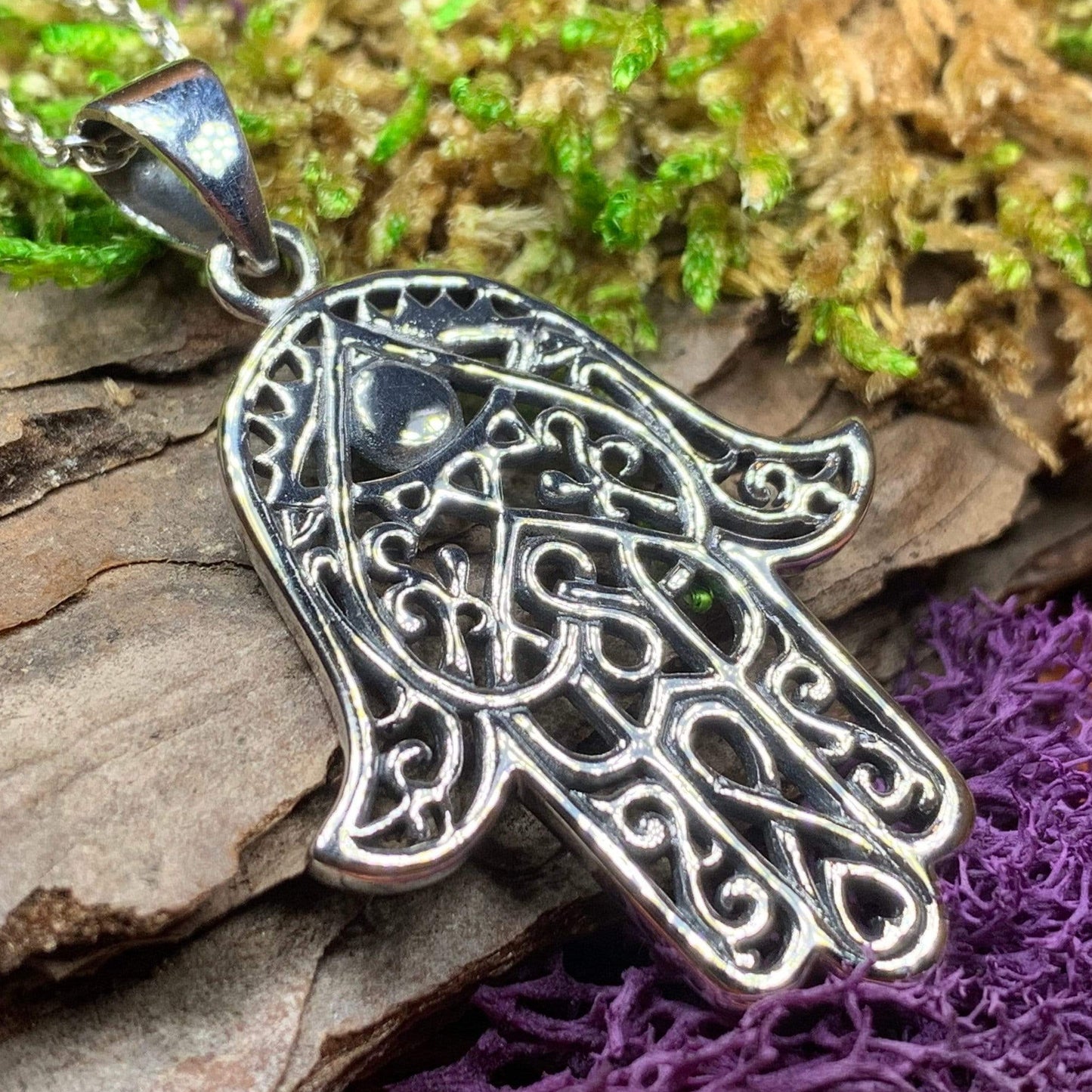 Hamsa Hand Necklace, Celtic Jewelry, Evil Eye Jewelry, Yoga Jewelry, Celtic Knot Jewelry, Protection Jewelry, Hand Jewelry, Yoga Gift