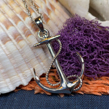 Load image into Gallery viewer, Anchor Necklace, Nautical Jewelry, Boat Pendant, Christian Jewelry, Hope Necklace, Retirement Gift, Ocean Lover Gift, Beach Jewelry
