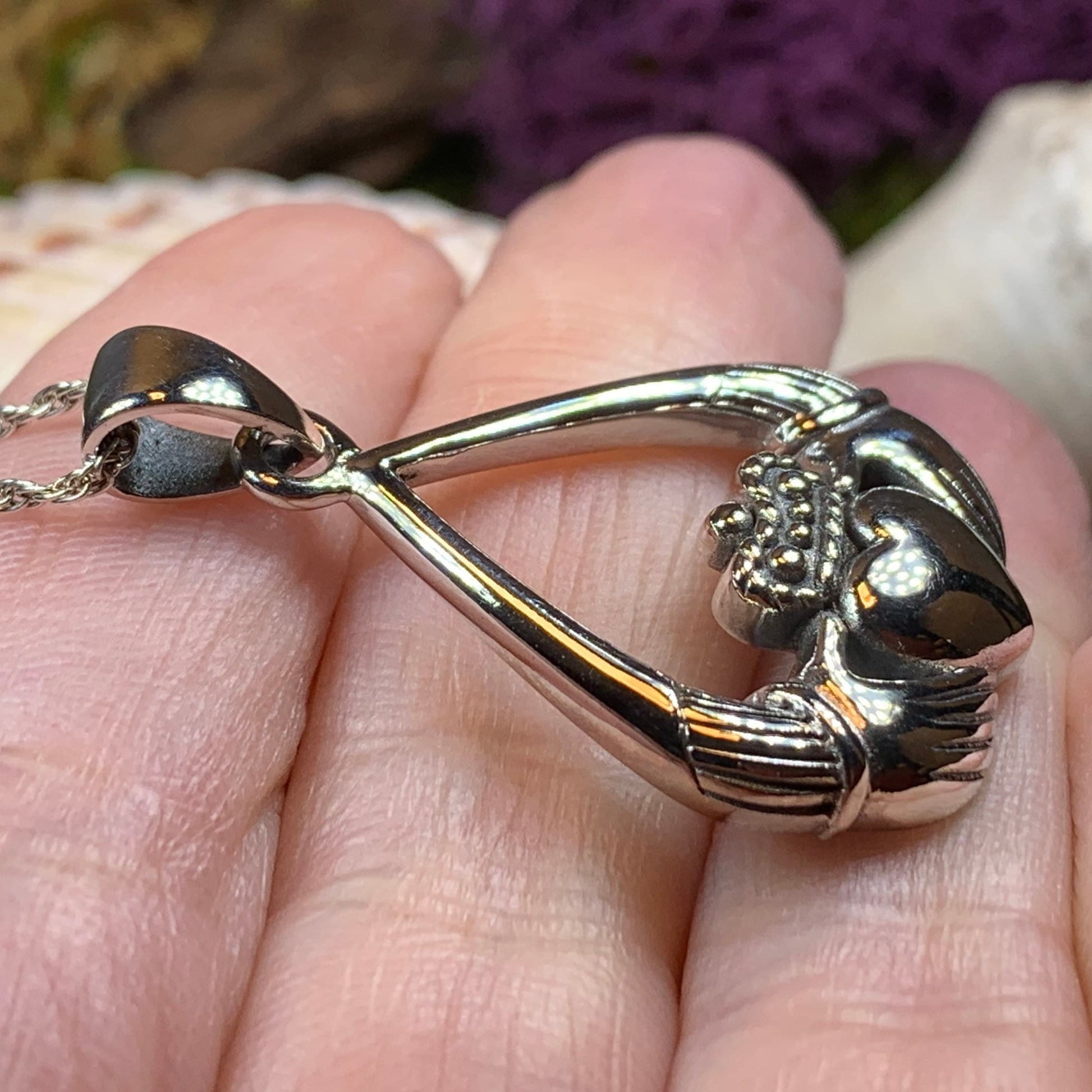 Claddagh Necklace, Celtic Necklace, Irish Jewelry, Anniversary Gift, Bridal Jewelry, Mom Gift, Wife Gift, Girlfriend Gift, Best Friend Gift