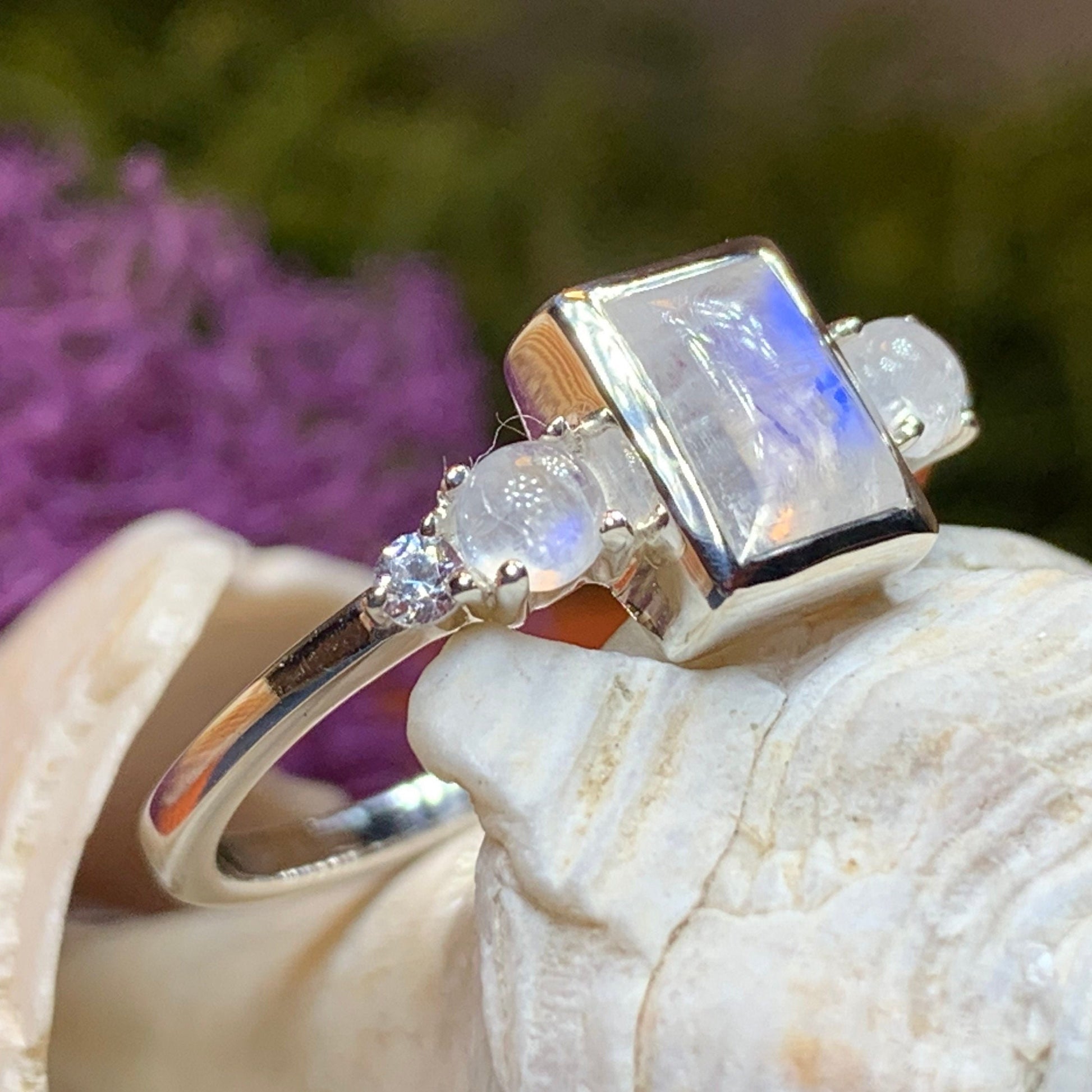 Anja Moonstone Ring in Sterling Silver — view 5