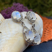Load image into Gallery viewer, Moonstone Earrings, Bridal Drop Earrings, Faceted Moonstone Dangle Earrings, Anniversary Gift, Mom Gift, Wiccan Jewelry, June Birthstone
