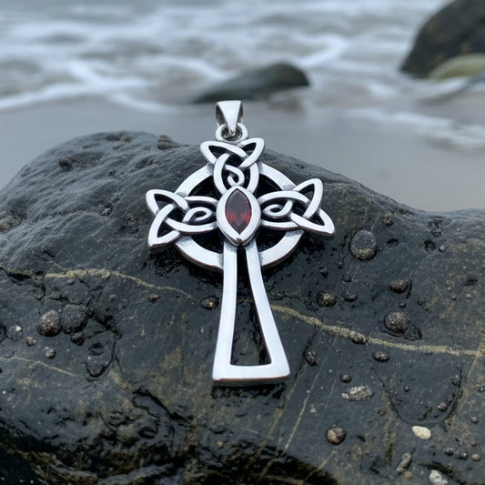Catherine Celtic Cross Necklace in Sterling Silver — view 4