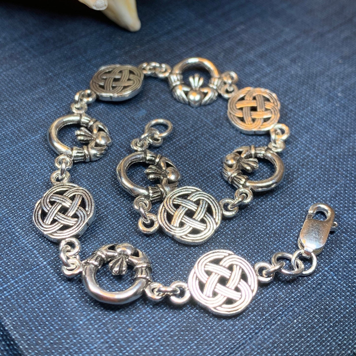 Neenah Claddagh Celtic Knot Bracelet in Sterling Silver — view 3