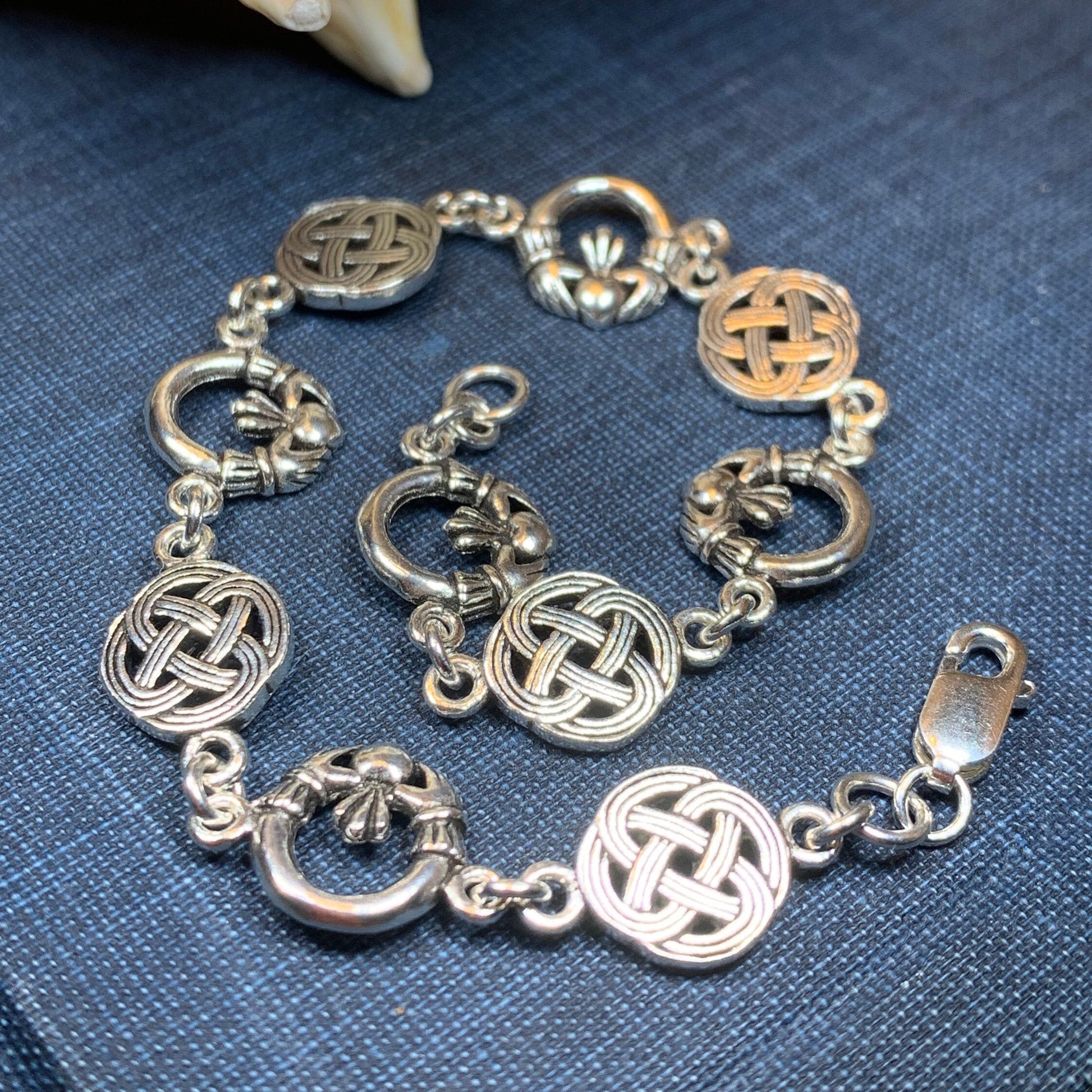 Neenah Claddagh Celtic Knot Bracelet in Sterling Silver — view 3