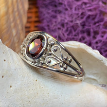 Load image into Gallery viewer, Celtic Heart Ring, Celtic Ring, Statement Ring, Boho Jewelry, Gemstone Celtic Jewelry, Anniversary Gift, Wiccan Jewelry, Birthstone Ring
