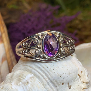 Celtic Heart Ring, Celtic Ring, Statement Ring, Boho Jewelry, Gemstone Celtic Jewelry, Anniversary Gift, Wiccan Jewelry, Birthstone Ring
