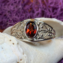 Load image into Gallery viewer, Celtic Heart Ring, Celtic Ring, Statement Ring, Boho Jewelry, Gemstone Celtic Jewelry, Anniversary Gift, Wiccan Jewelry, Birthstone Ring
