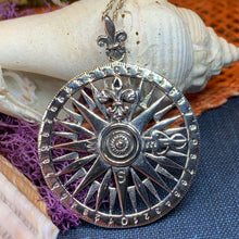 Load image into Gallery viewer, Compass Necklace, Celtic Necklace, Women Nautical Pendant, Travel Lover Gift, Anniversary Gift, Outlander Jewelry, Fluer De Lis Jewelry
