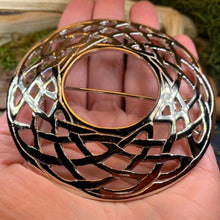 Load image into Gallery viewer, Celtic Knot Brooch, Celtic Jewelry, Irish Jewelry, Scotland Brooch, Anniversary Gift, Celtic Pin, Ireland Gift, Extra Large Plaid Pin

