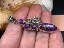 Load image into Gallery viewer, Mermaid Necklace, Celtic Jewelry, Purple Turquoise Jewelry, Anniversary Gift, Nautical Jewelry, Ocean Pendant, Beach Jewelry, Sea Jewelry
