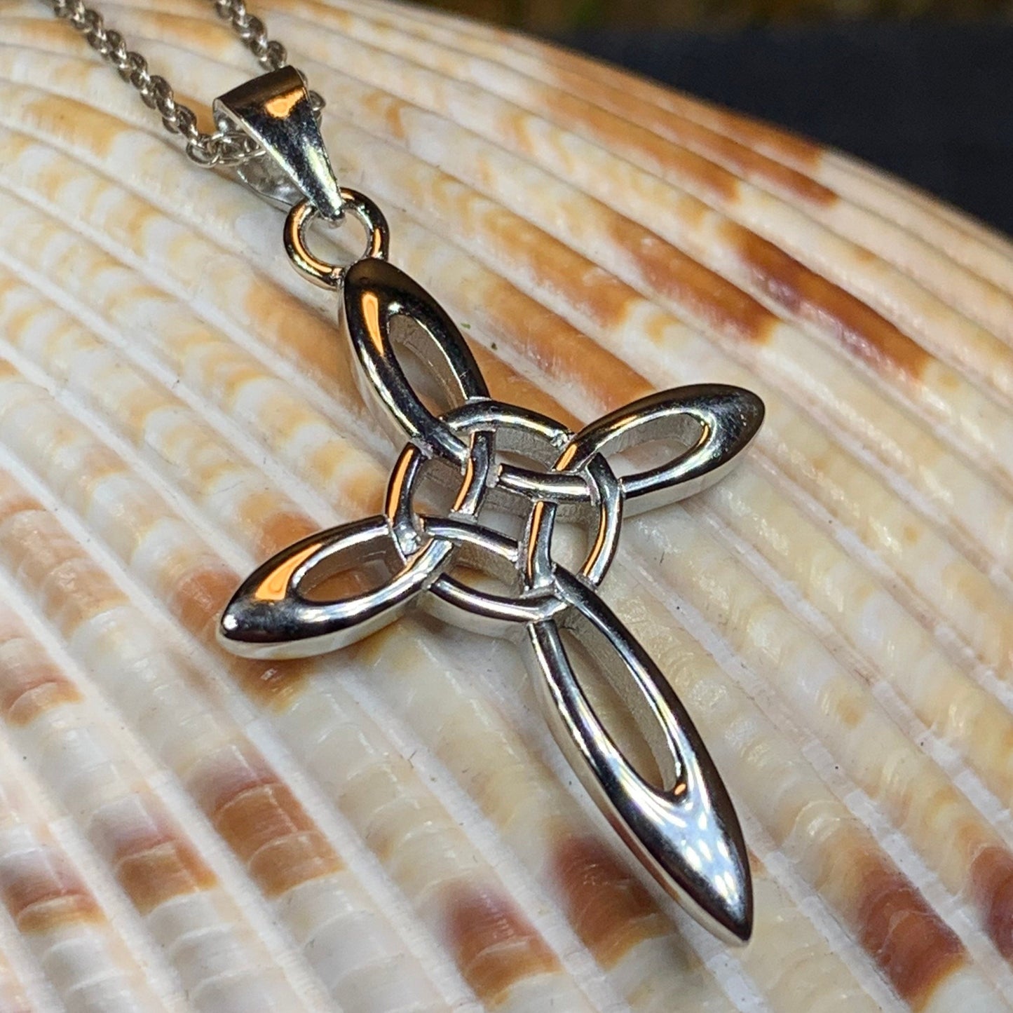Kym Celtic Cross Necklace in Sterling Silver — view 5
