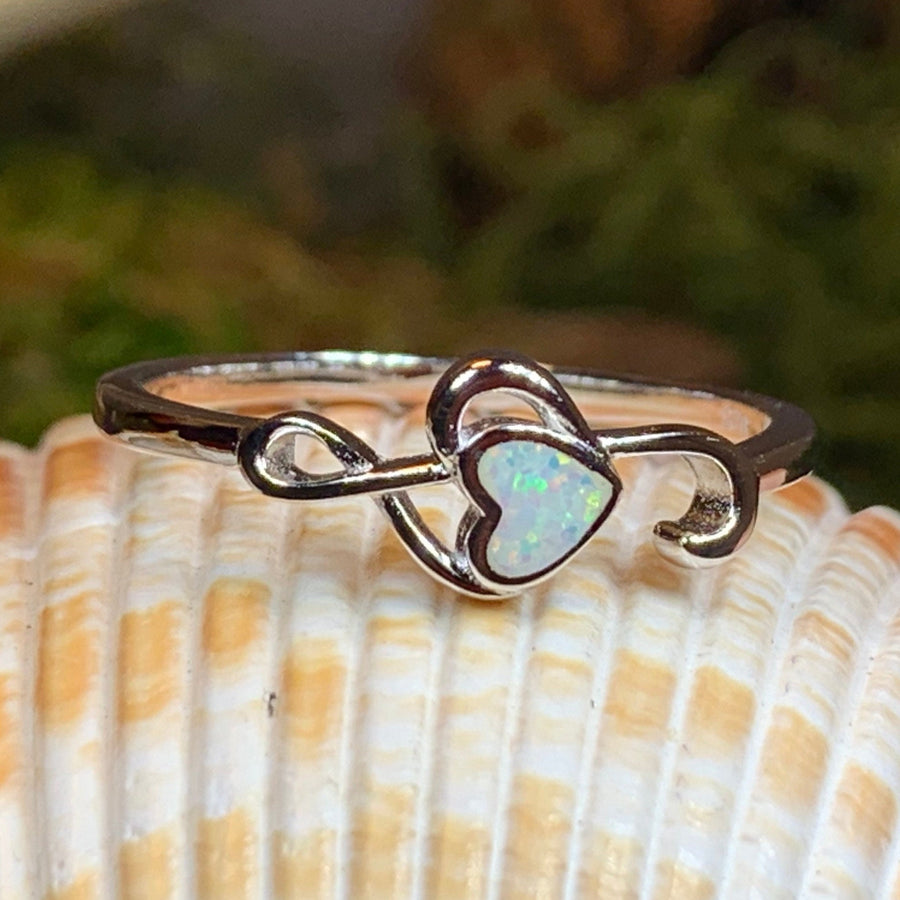 Music Note Ring, Music Jewelry, Musician Jewelry, G Clef Jewelry, Theater Gift, Anniversary Gift, Sister Gift, October Birthstone, Opal Ring