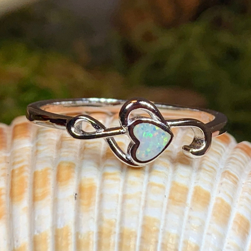 Music Note Ring, Music Jewelry, Musician Jewelry, G Clef Jewelry, Theater Gift, Anniversary Gift, Sister Gift, October Birthstone, Opal Ring