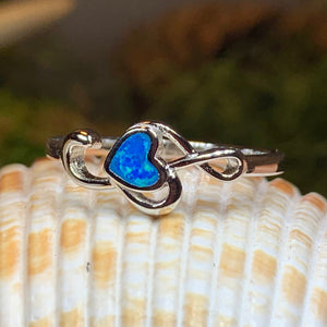 Music Note Ring, Music Jewelry, Musician Jewelry, G Clef Jewelry, Theater Gift, Anniversary Gift, Sister Gift, October Birthstone, Opal Ring