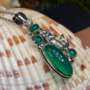 Mermaid Necklace, Celtic Jewelry, Chalcedony Jewelry, Anniversary Gift, Nautical Jewelry, Inspirational Gift, Beach Lover Gift, Sea Jewelry